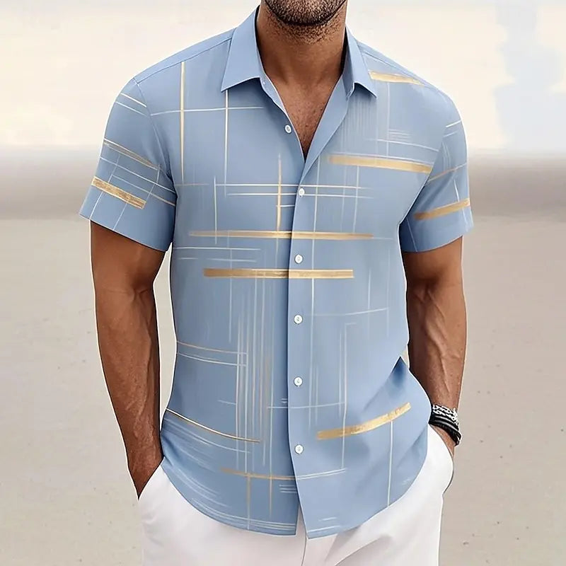 Men’s Short Sleeve Grid Shirt