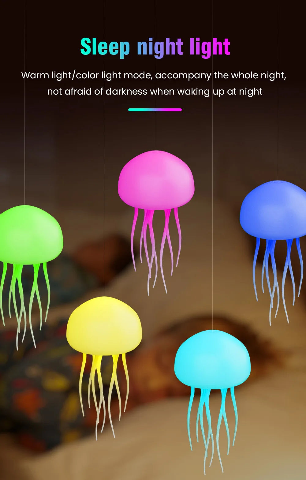 🌊 JellyGlow™ LED Jellyfish Lamp