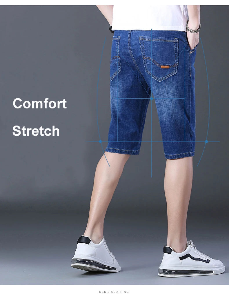Men’s Casual Straight-Fit Denim Shorts