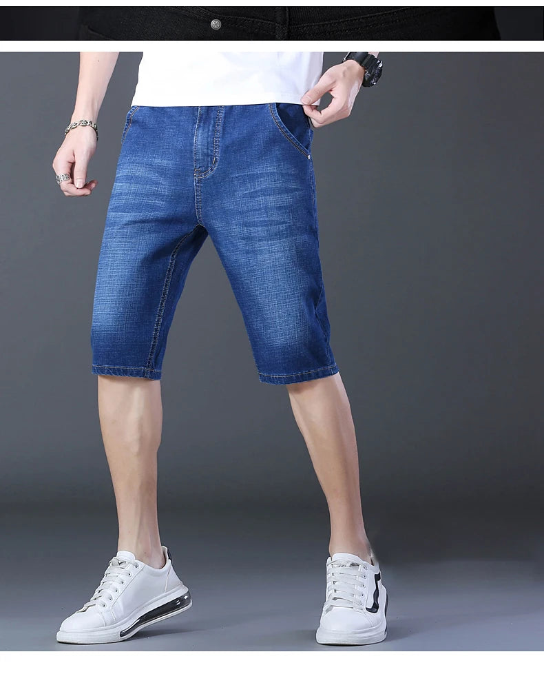 Men’s Casual Straight-Fit Denim Shorts