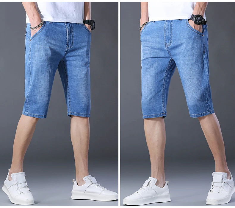 Men’s Casual Straight-Fit Denim Shorts