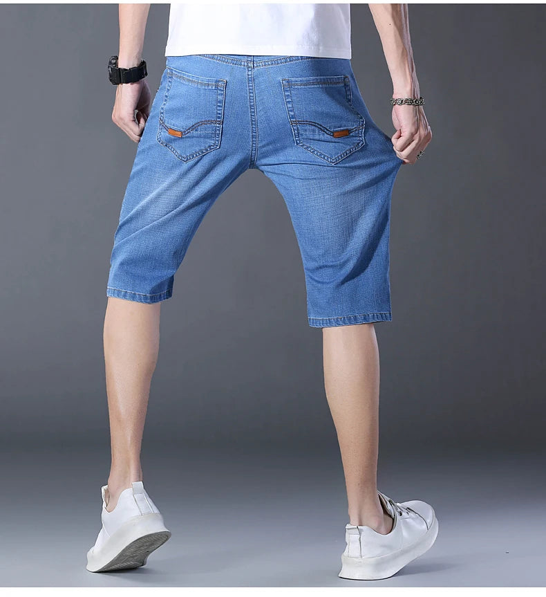 Men’s Casual Straight-Fit Denim Shorts