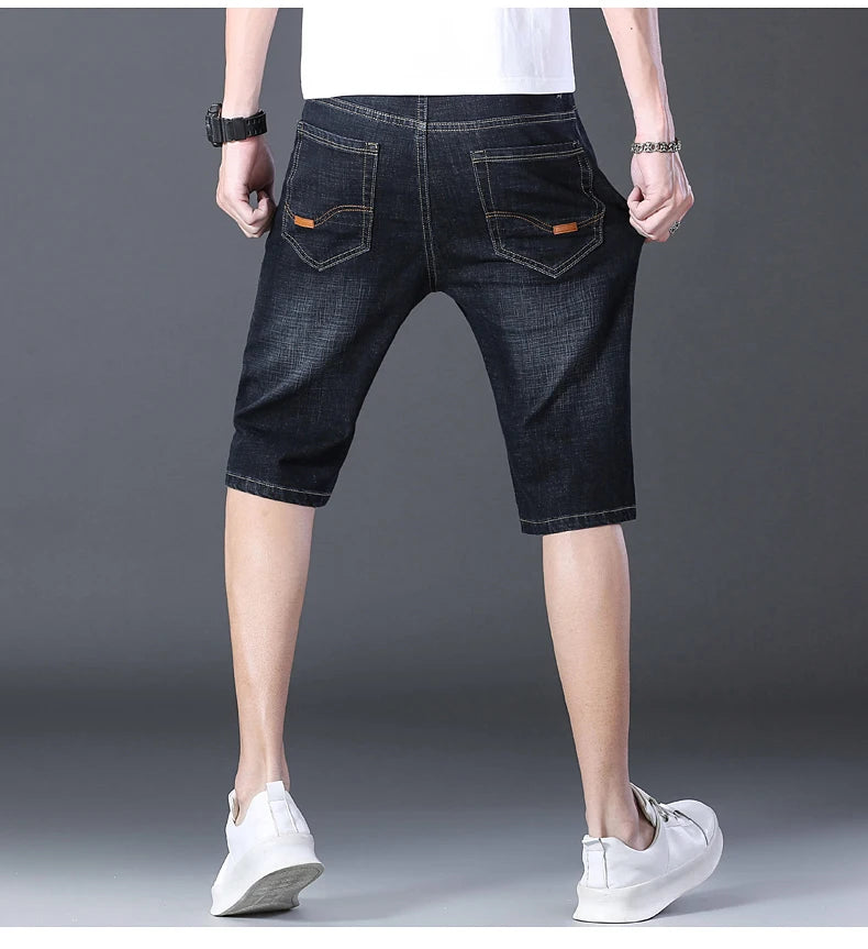 Men’s Casual Straight-Fit Denim Shorts