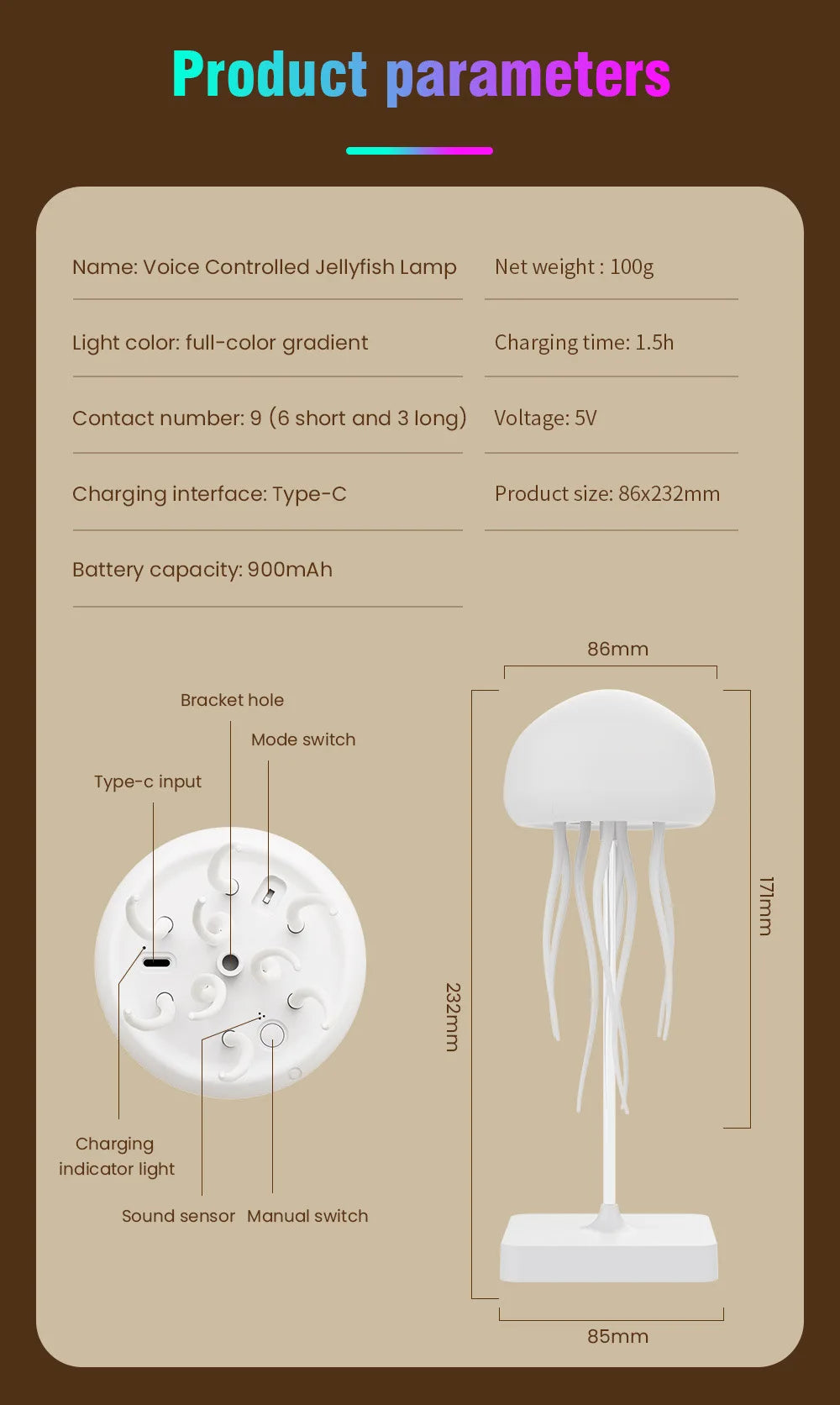 🌊 JellyGlow™ LED Jellyfish Lamp