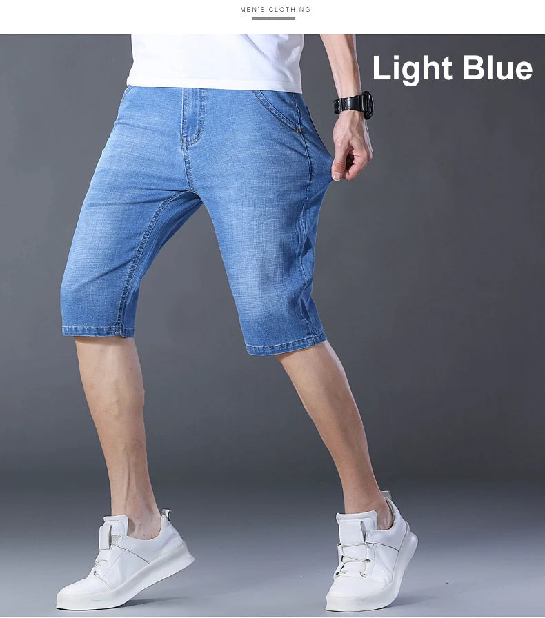 Men’s Casual Straight-Fit Denim Shorts