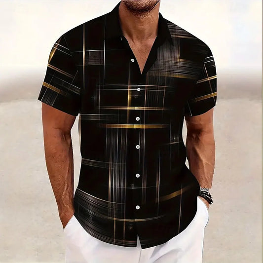 Men’s Short Sleeve Grid Shirt