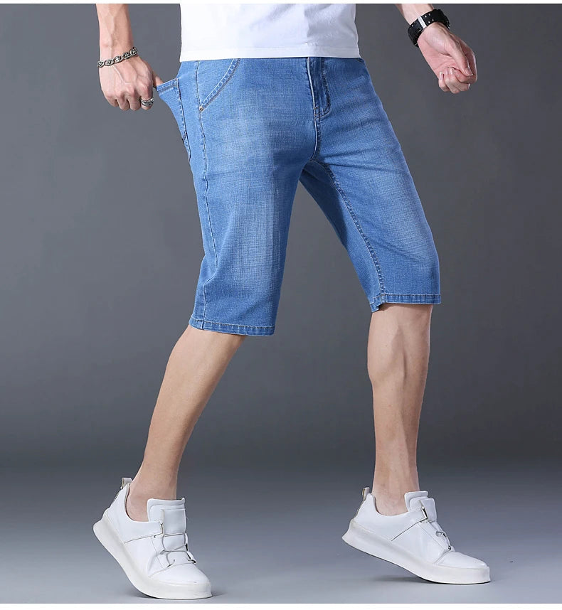 Men’s Casual Straight-Fit Denim Shorts