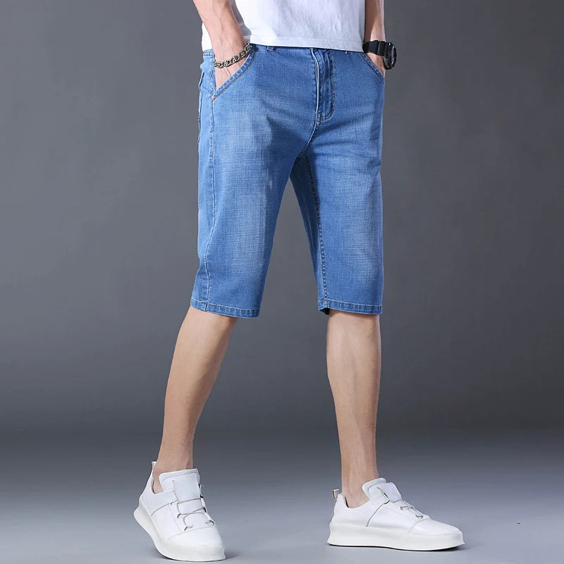 Men’s Casual Straight-Fit Denim Shorts