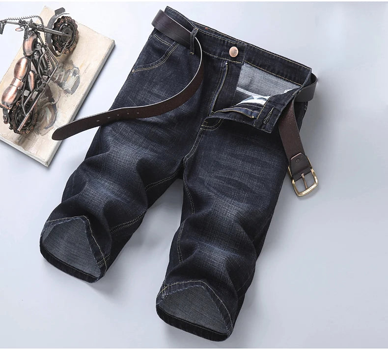 Men’s Casual Straight-Fit Denim Shorts