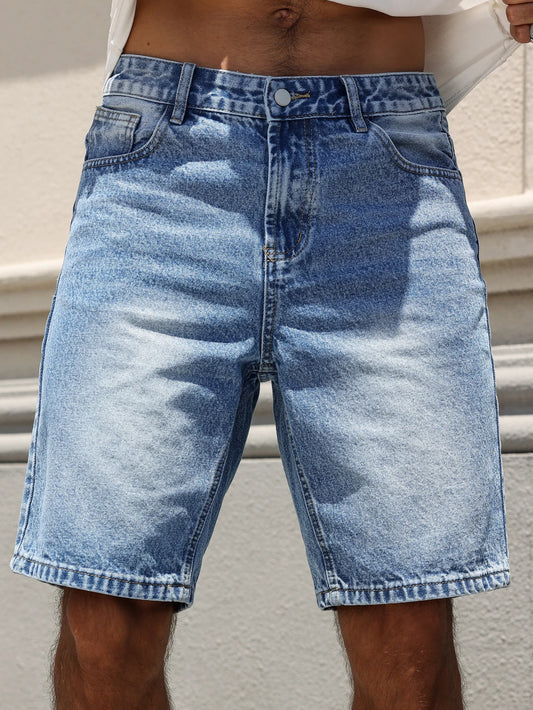 Blue Regular Denim Shorts