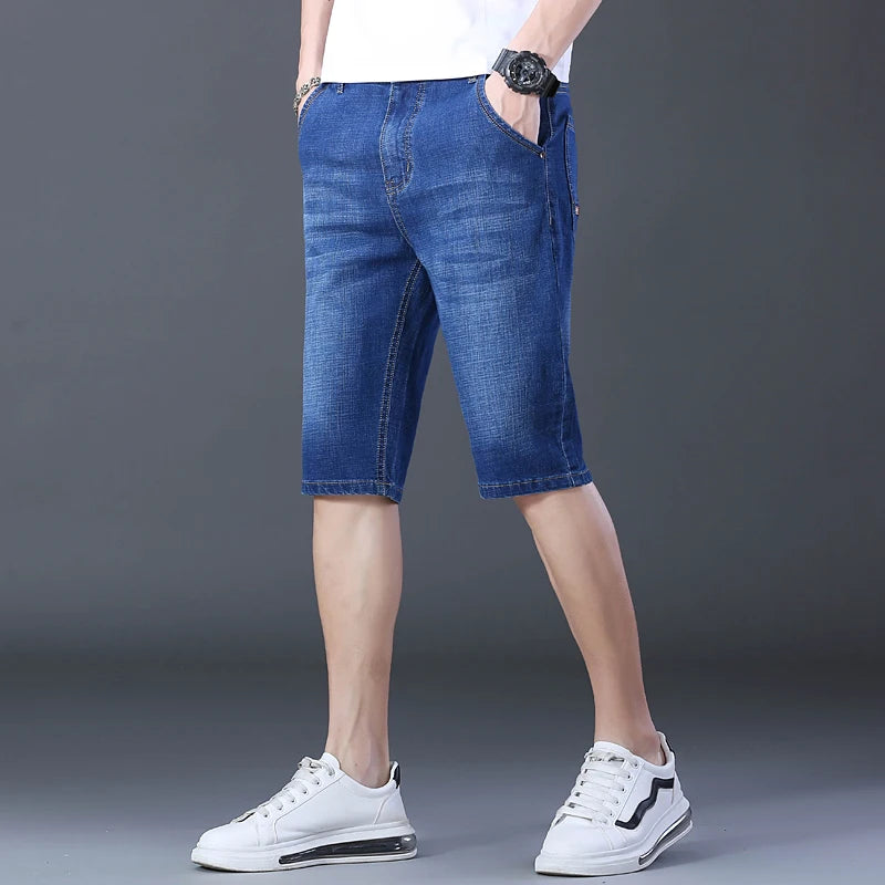 Men’s Casual Straight-Fit Denim Shorts