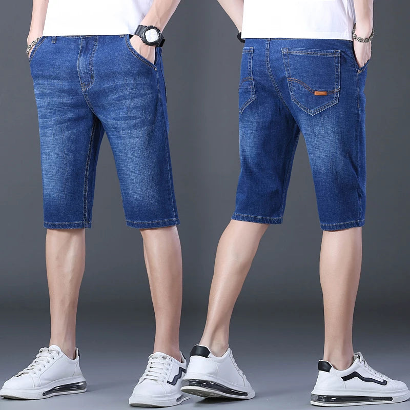 Men’s Casual Straight-Fit Denim Shorts
