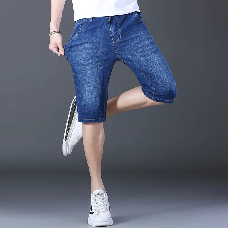 Men’s Casual Straight-Fit Denim Shorts