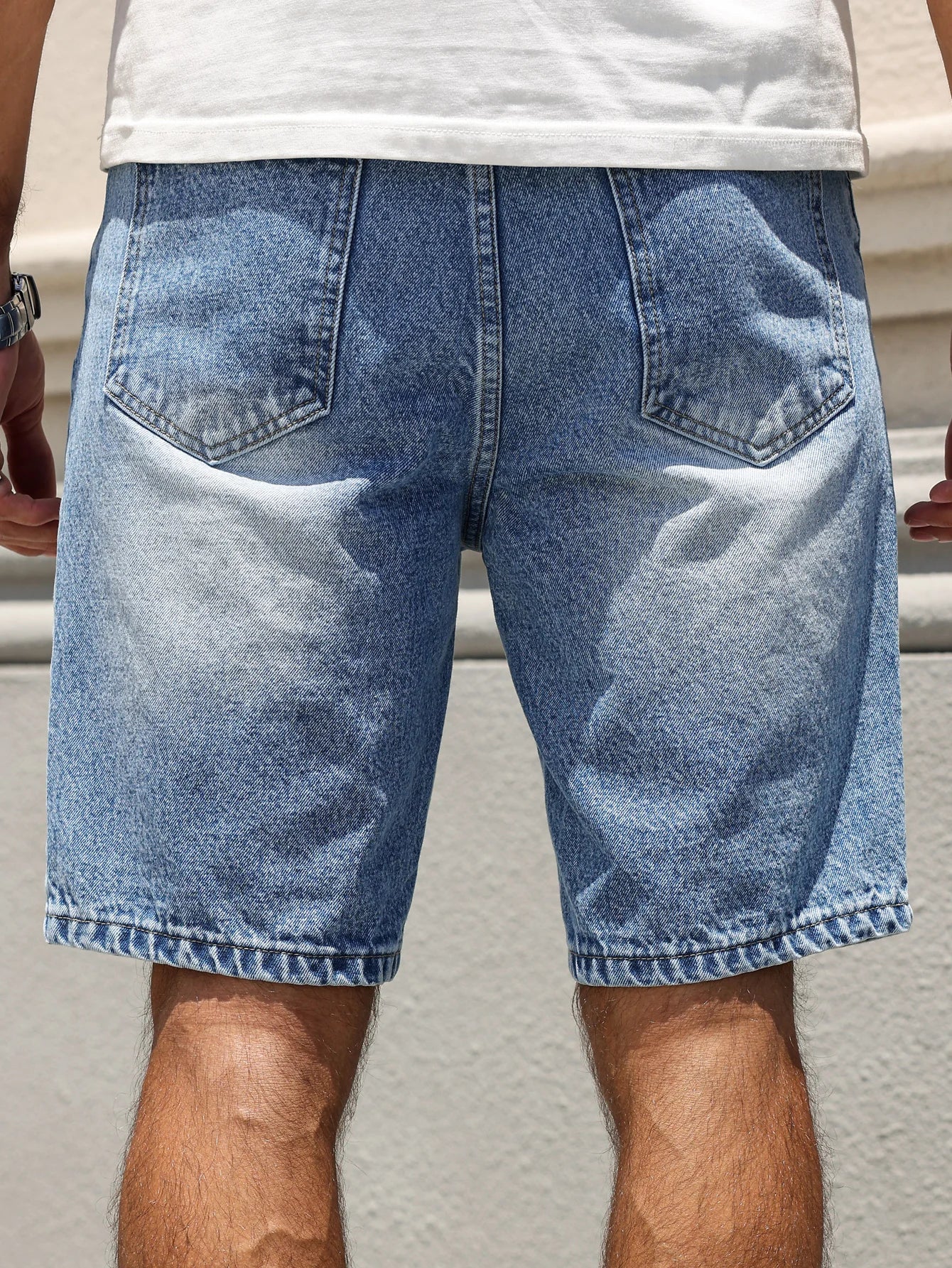 Blue Regular Denim Shorts