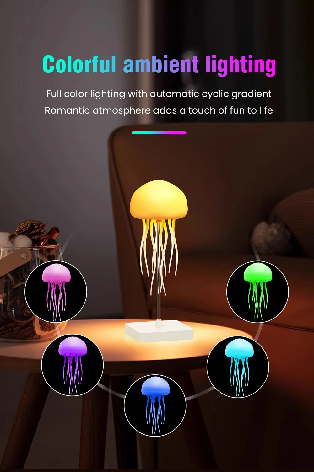 🌊 JellyGlow™ LED Jellyfish Lamp
