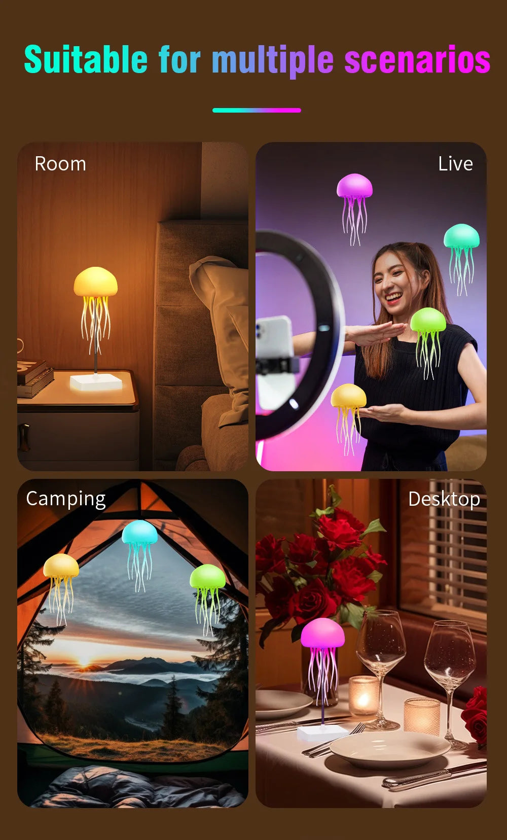 🌊 JellyGlow™ LED Jellyfish Lamp