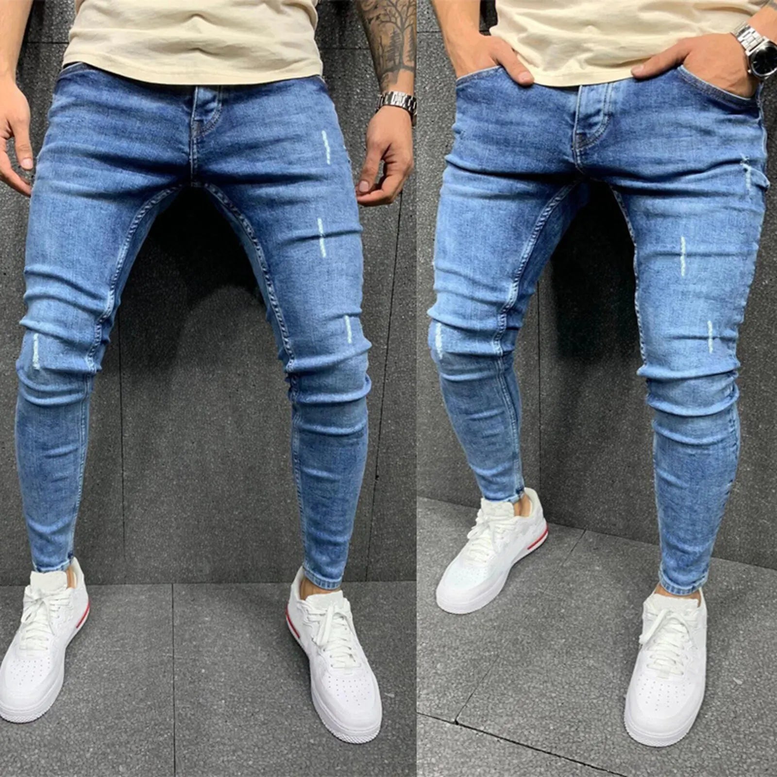 Men’s Slim Fit Ripped Denim Jeans