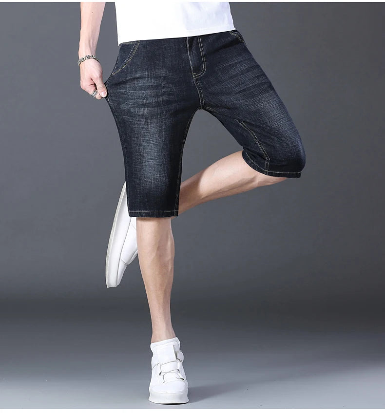 Men’s Casual Straight-Fit Denim Shorts