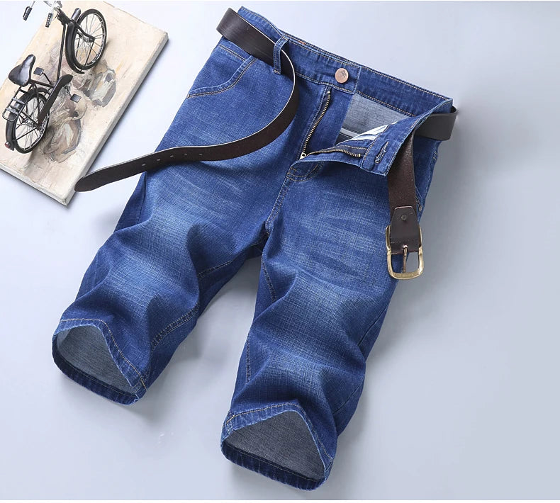 Men’s Casual Straight-Fit Denim Shorts